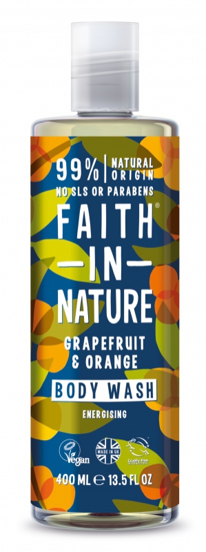 SLEVA 15% POŠKOZENÉ Faith in Nature přírodní sprchový gel Grapefruit&amp;Pomeranč 400ml