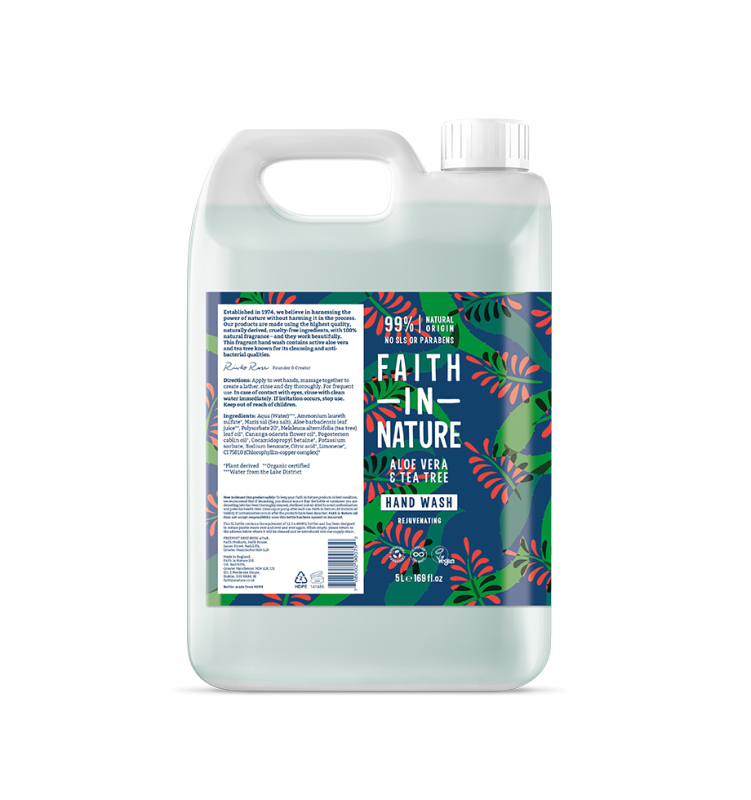 SLEVA 40% EXPIRACE Faith in Nature antibakteriální tekuté mýdlo Aloe Vera &amp; Tea Tree 5 litrů