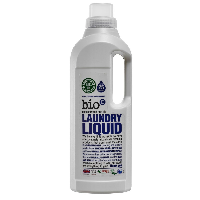 Tekutý prací gel bez vůně 1 litr - značka Bio-D - 25 dávek
