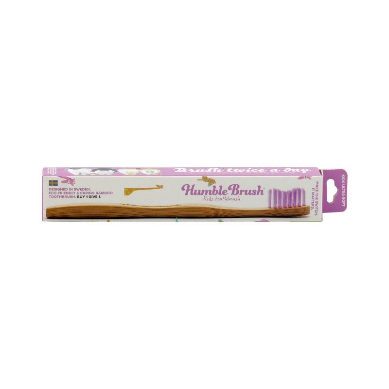Humble Brush Dětský bambusový kartáček na zuby Ultra soft růžový