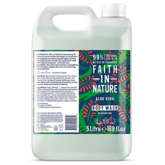 Kanystr 5 litrů Faith in Nature přírodní sprchový gel/pěna Aloe/Ylang