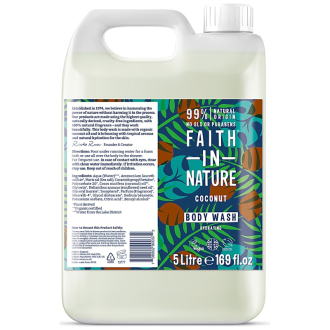 Kanystr 5 litrů Faith in Nature přírodní sprchový gel Kokos